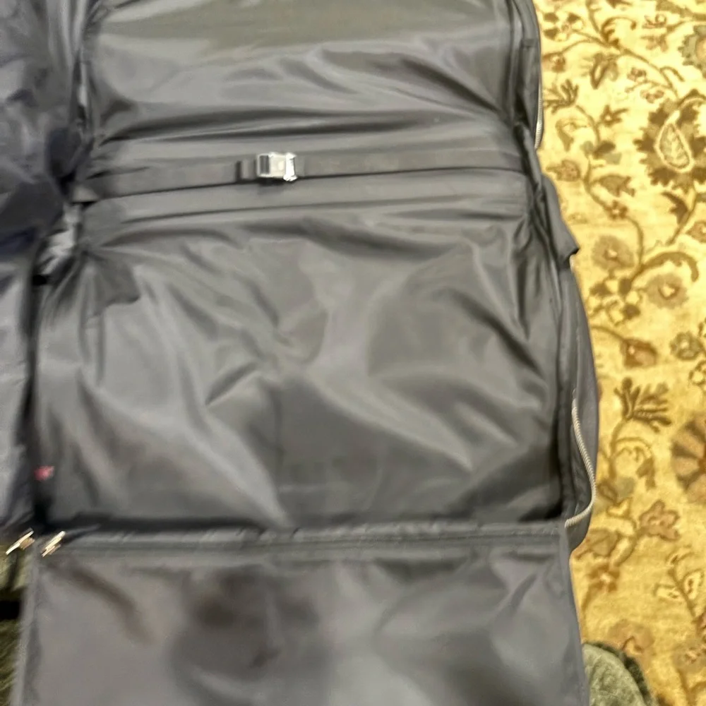 Tumi Black Textured Leather Garment Carry on Travel Bag